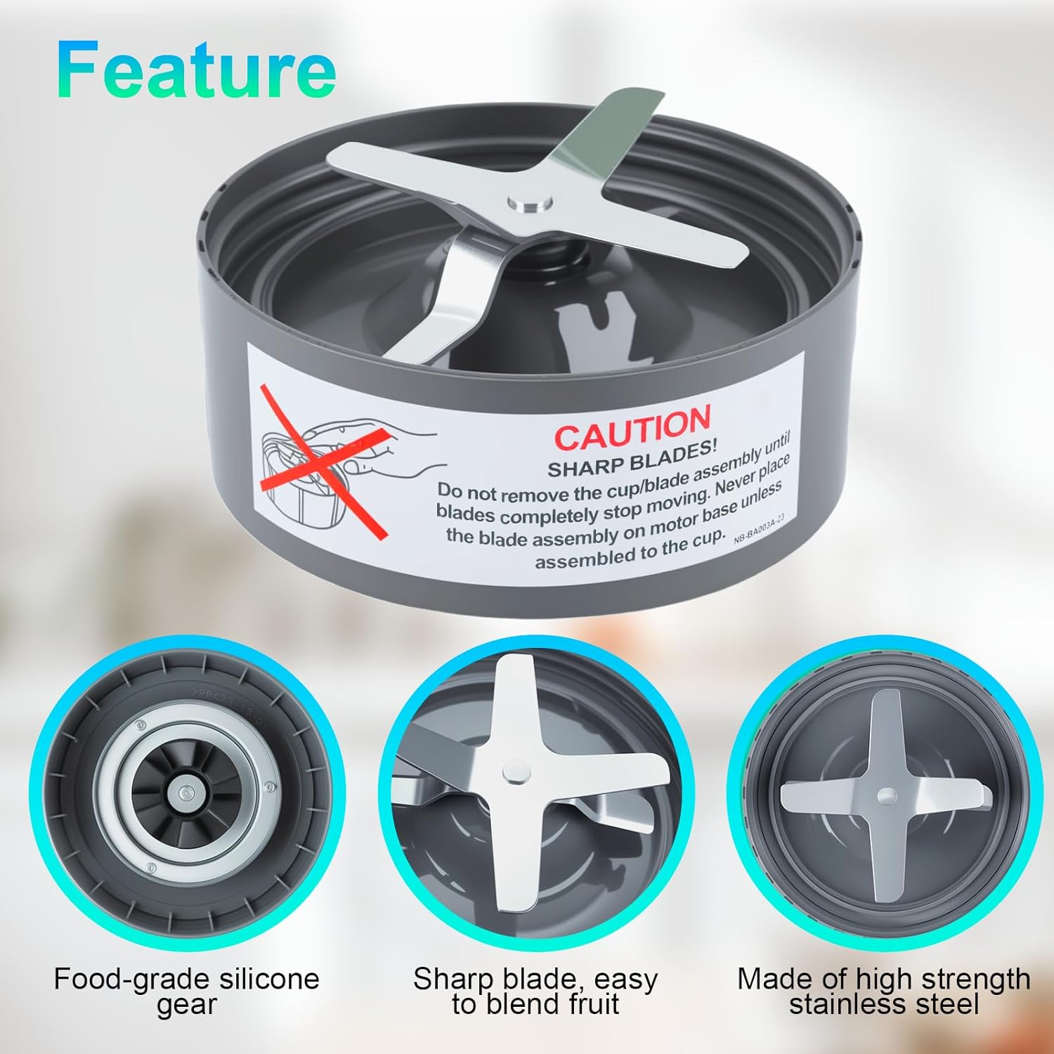 2-Pack Replacement Extractor Blade, Fit for NutriBullet 600w/ 900w Pro Series Blender with Food-grade Silicone Rubber Gaskets Seal Ring for NutriBullet Blender Blade Replacement Parts